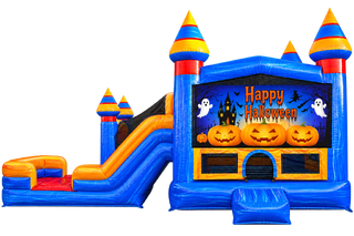 Happy Halloween Bounce/Slide 2L 25ft x W 15ft x H 16ft basketball hoop 