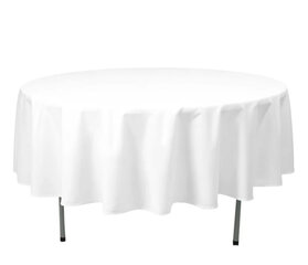 White round table linens 