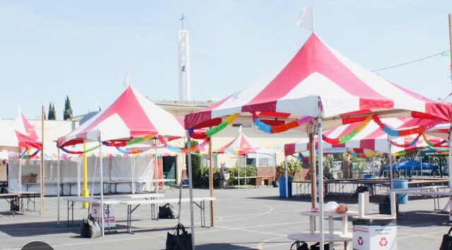 Carnival Tent 10'x10' Red/White