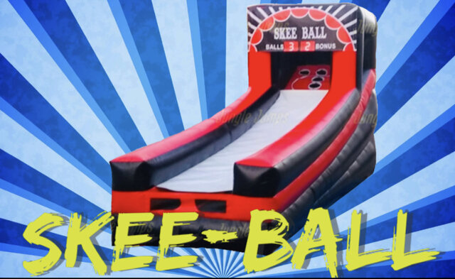 Skee Ball 2.0 with Scoring - 2 Player, 2 Lane Inflatable Arcade Game Rental, Cincinnati A-1 Amusement Party Rentals Inflatables Bouncehouse Games