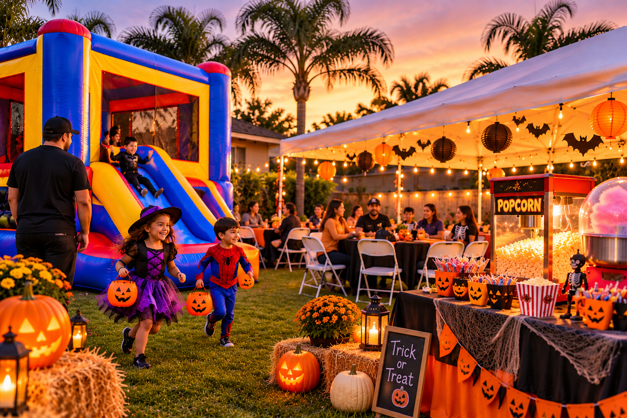 Kids enjoying a bounce house party setup in McAllen, TX