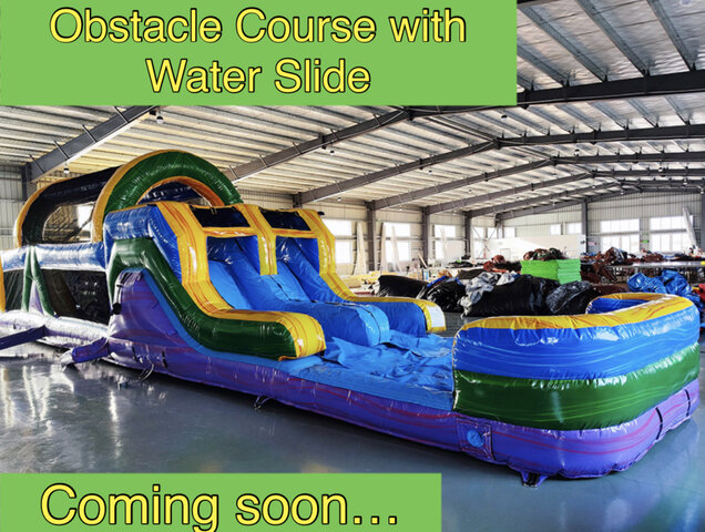 Hawaiian Obstacle with Water Double Lane Water Slide
