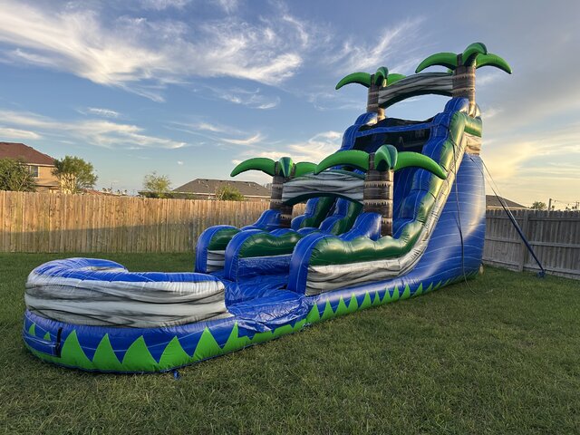 18ft Blue Paradise Water Slide With Pool