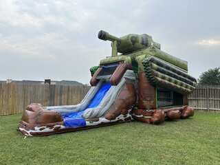 Military Tank 4 in 1 Combo with Water Slide