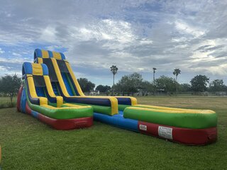 26ft Double Trouble Double Lane Water Slide with Pool