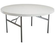 Round White Plastic Tables 60in