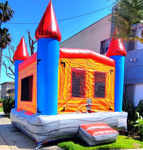 13x13 bounce house blue red orange grey multi color 