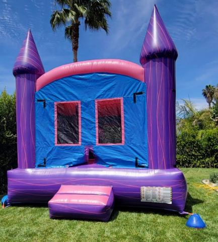 13x13 pink purple and blue princess bounce house 