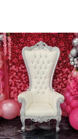 white and silver single seater throne chair 