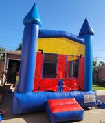 11x11 blue yellow and red bounce house 