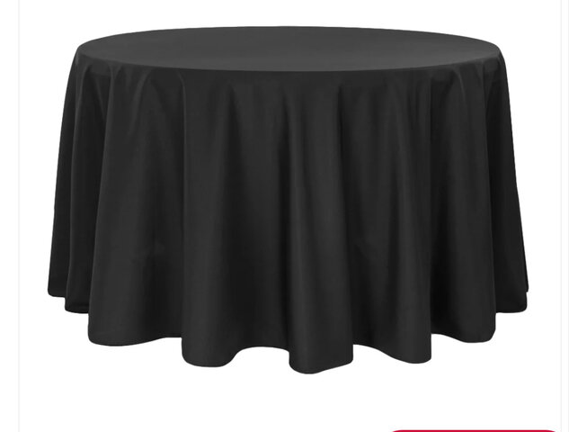 Black Round Linen