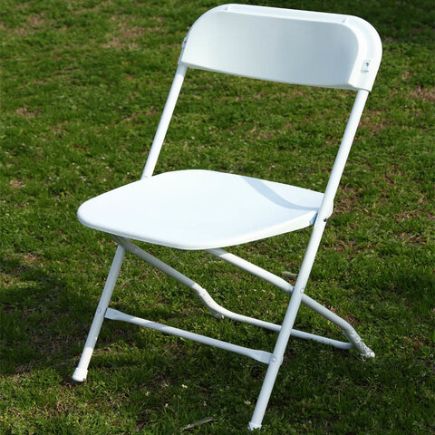 White plastic chairs