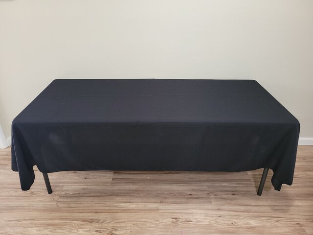 Black Rectangle Table Cloth for 8 foot tables