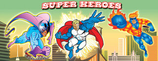 Super Heros Banner for Modular Bounce House (Banner type 1)