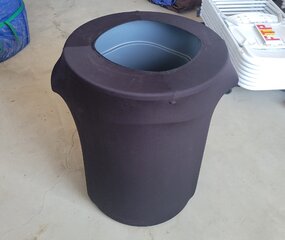 Black spandex cover for 32 Gallon trash Can