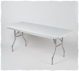 White Elastic 6' Table Top Cover