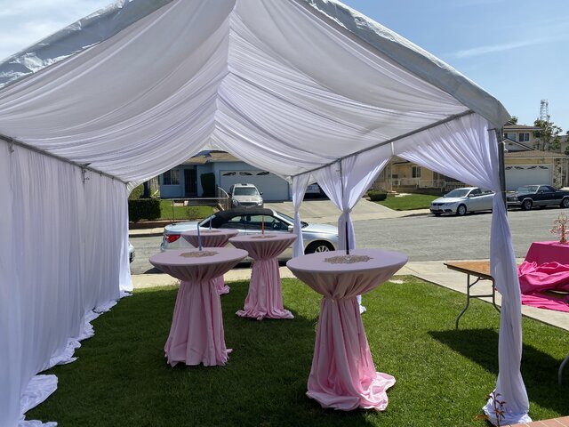 White Tent with Drapery Draping 10x40