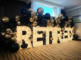 Retired marquee letters w balloons