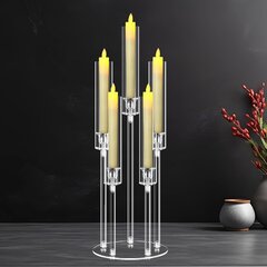 5 arm acrylic crystal candelabra with LED lights 