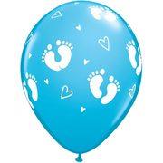 Baby boy footprints latex balloon