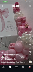 Pink balloon garland easel 