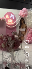 Pink balloon garland oh baby neon 