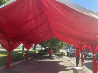 Red  Tent Drapery Draping 20x20