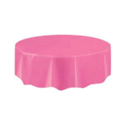 Hot Pink  Plastic Round  Table Cover