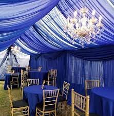 20x20 tent w draping royal blue 