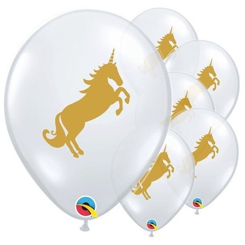 Unicorn  Clear Latex Balloon set of 6
