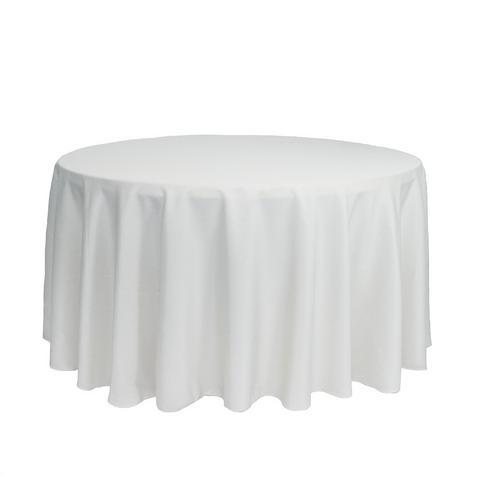 120 Inch Round Tablecloth Rental White