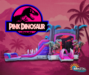 Pink Dino Bounce House/Slide