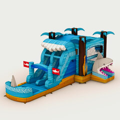 Shark Beach Bounce House and Dual Lane Slide