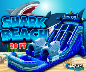 20ft Shark Beach Water Slide