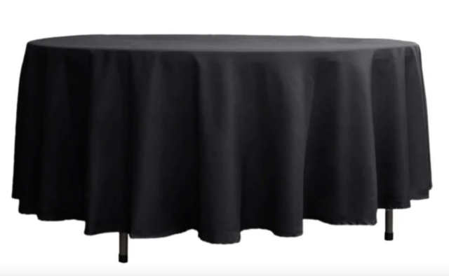 Polyester Black 108 Round Tablecloth