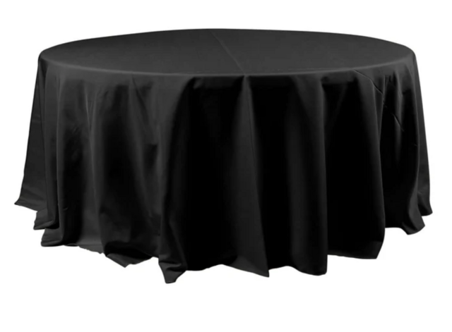 Polyester Black 120 Round Tablecloth
