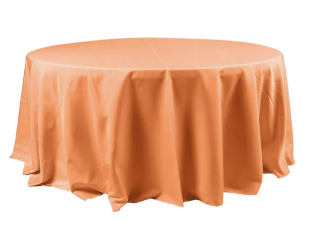 Polyester Orange 120 Round Tablecloth