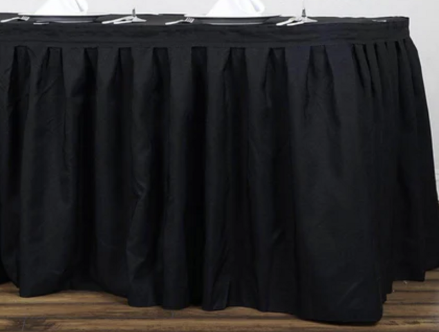 14ft Satin Black Table Skirt