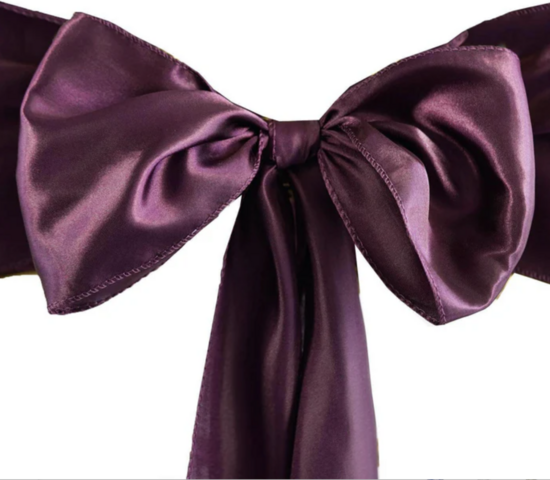 Satin Eggplant Sash