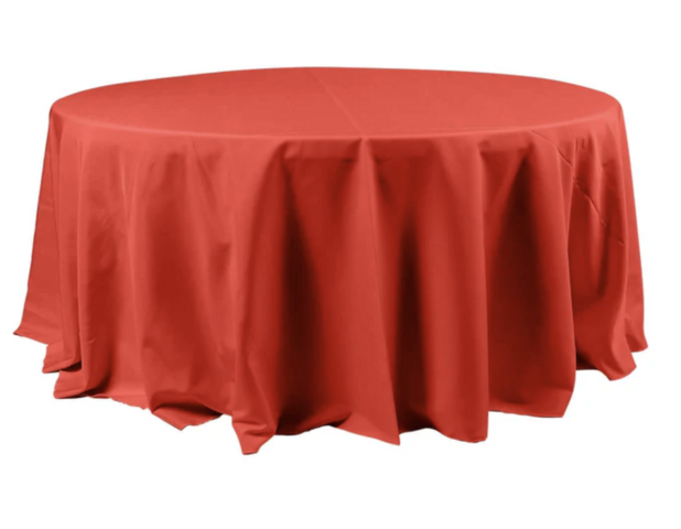 Polyester Red 120 Round Tablecloth
