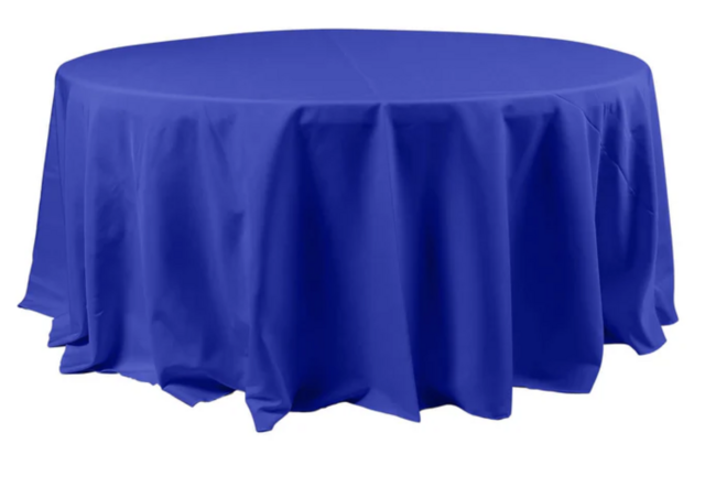 Polyester Royal Blue 120 Round Table Cloth