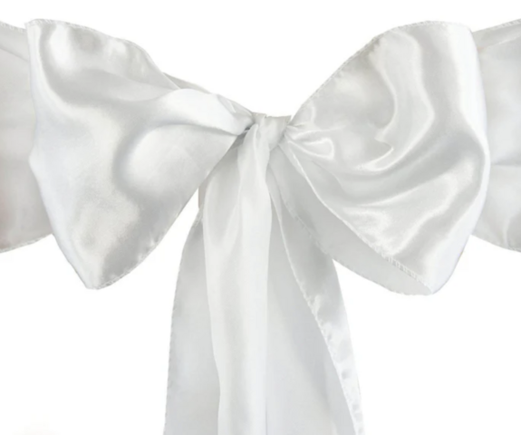 Satin White Sash