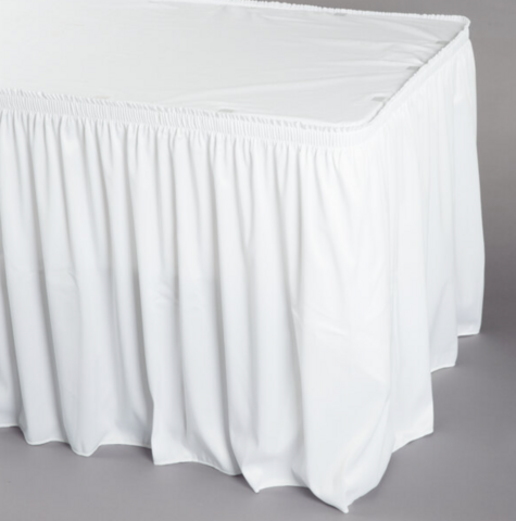 17ft Polyester White Table Skirt
