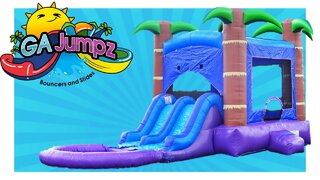 Tropical Rainforest Combo Bounce House and Water Slide