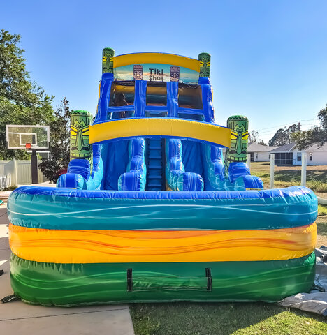 tiki double lane water slide all-bounce north port 