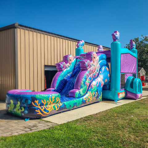  blue mermaid bounce house water slide venice FL