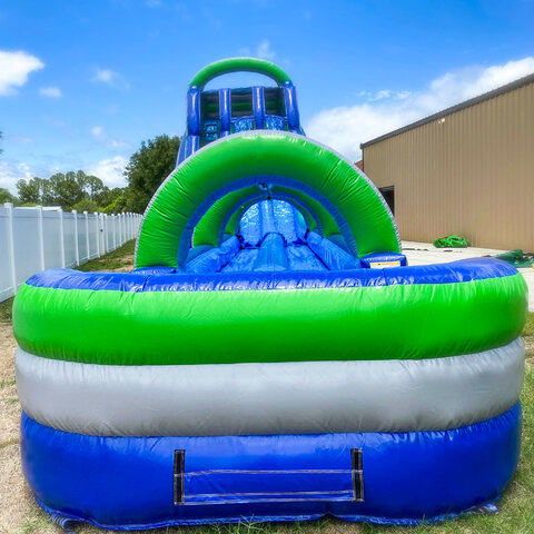 blue green water slide 