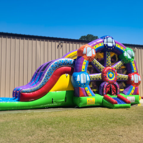 carnival bounce house water slide combo wheel bounce house 