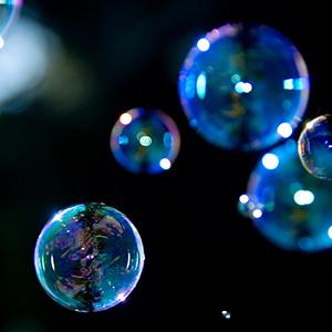 bubbles against a dark backdrop