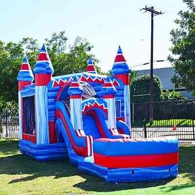 Patriotic Bounce House with water slide